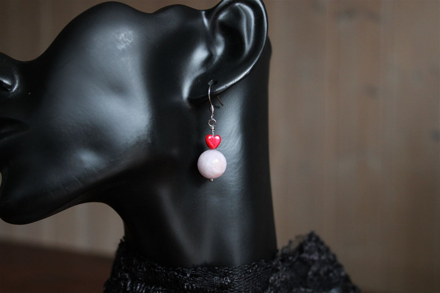 Boucles d'oreilles avec kunzite - pierres naturelles - Aurore Lune