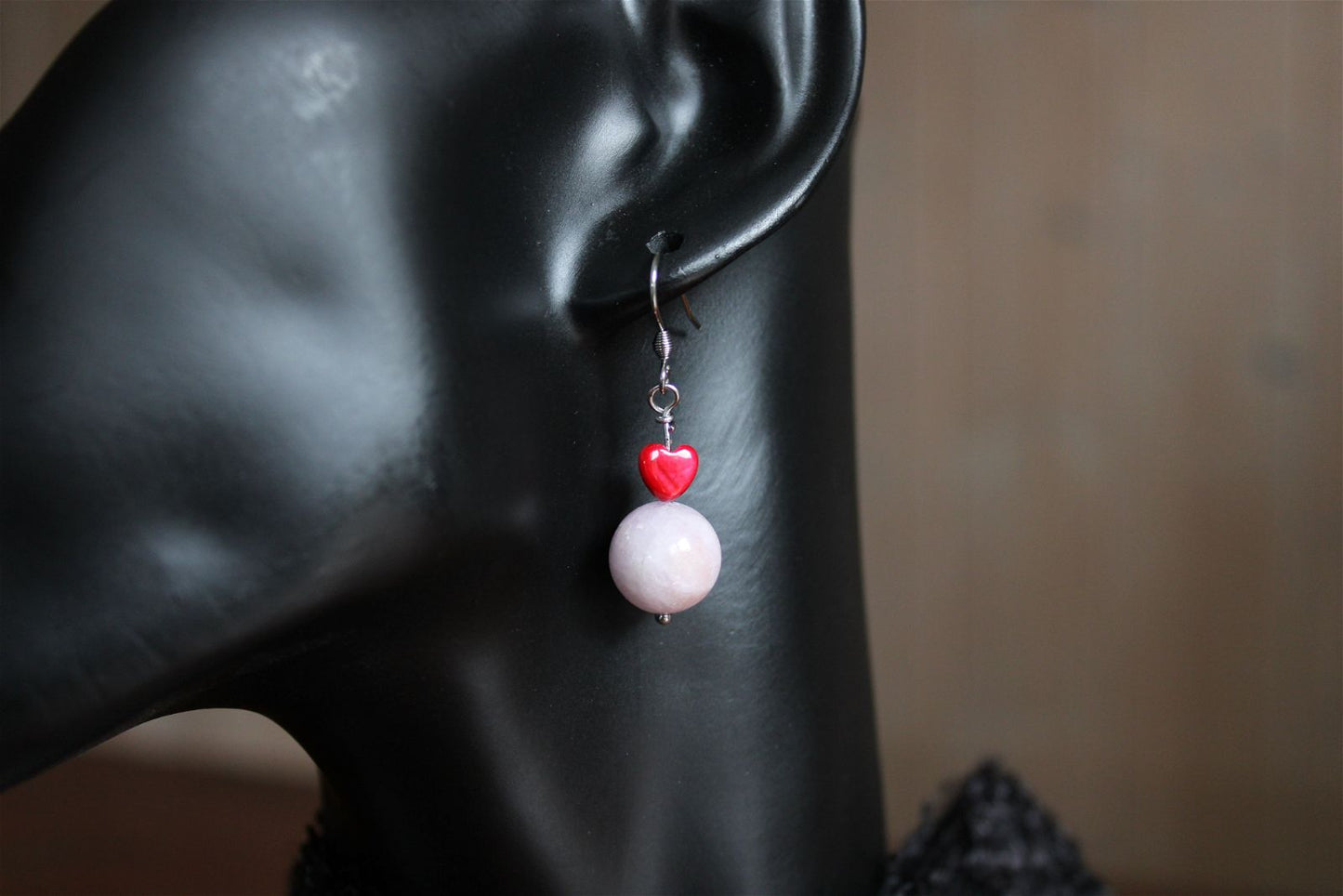 Boucles d'oreilles avec kunzite - pierres naturelles - Aurore Lune