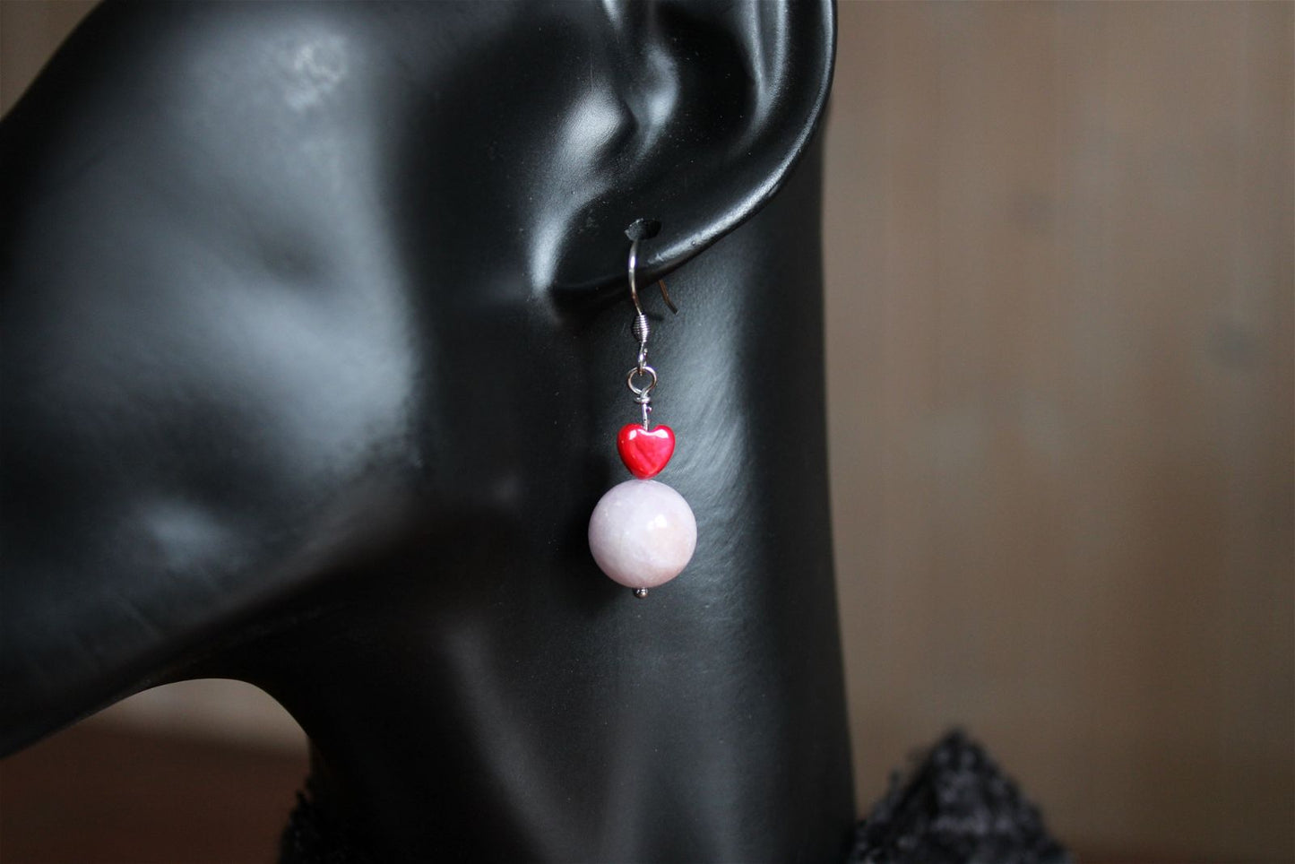 Boucles d'oreilles avec kunzite - pierres naturelles - Aurore Lune