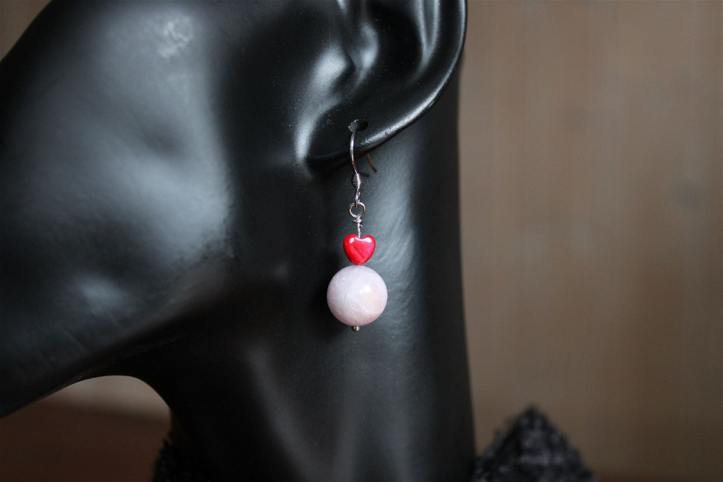 Boucles d'oreilles avec kunzite - pierres naturelles - Aurore Lune