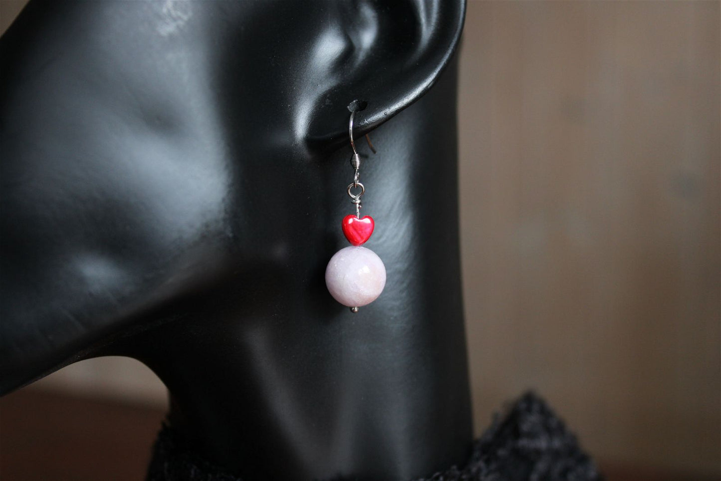 Boucles d'oreilles avec kunzite - pierres naturelles - Aurore Lune