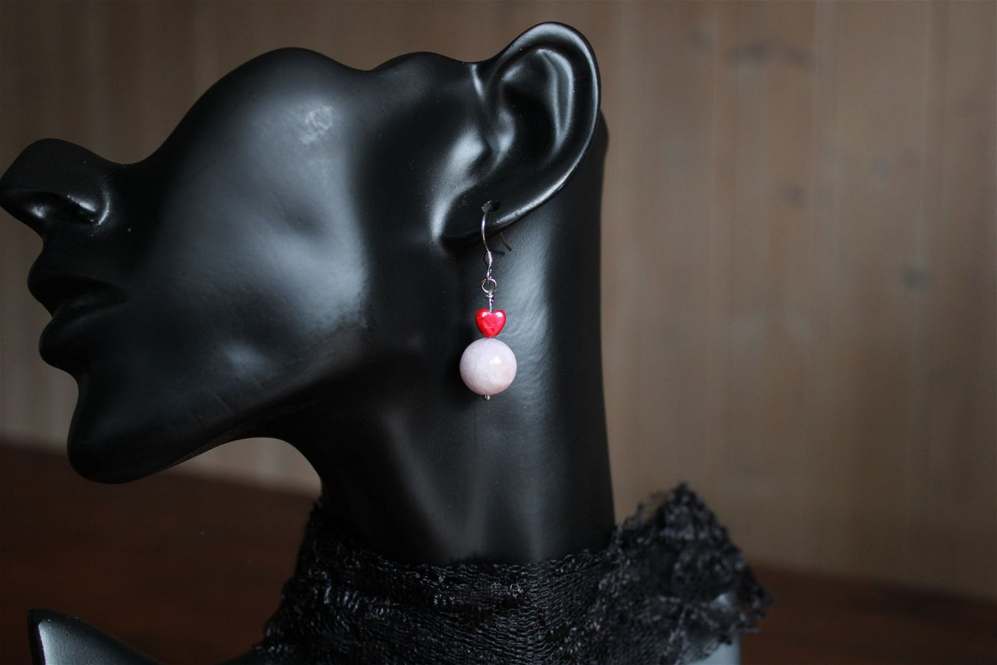 Boucles d'oreilles avec kunzite - pierres naturelles - Aurore Lune