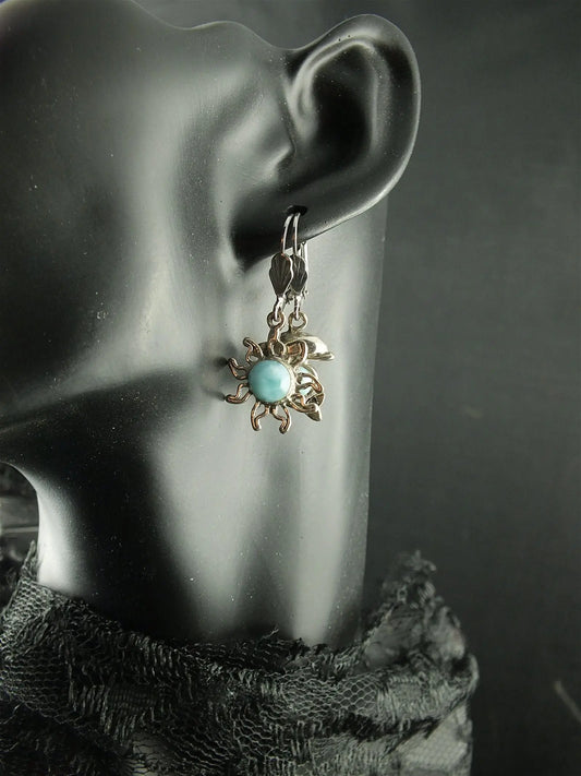 Boucles d'oreilles avec larimars - Aurore Lune