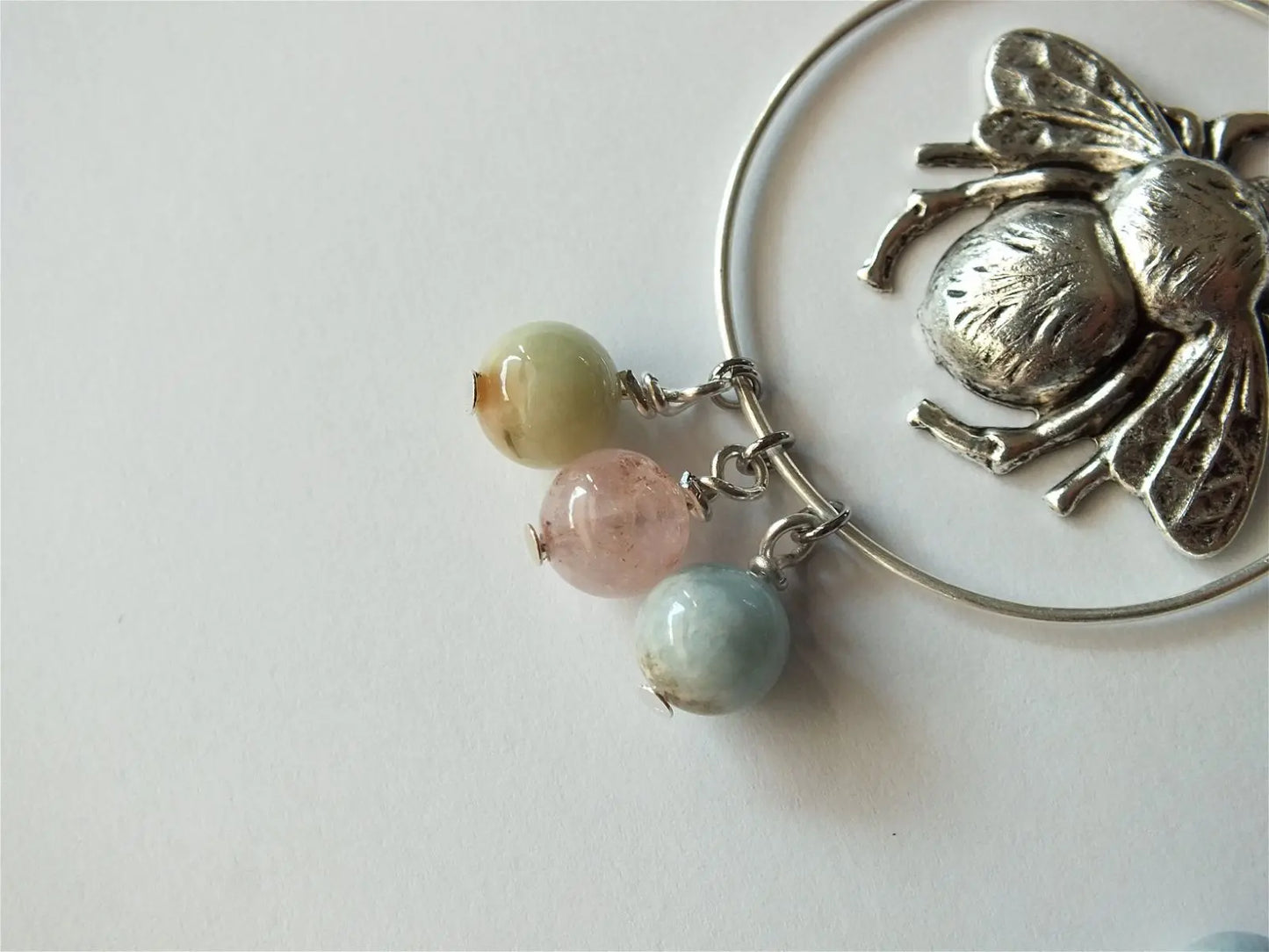 Boucles d'oreilles bourdon et morganites - Aurore Lune