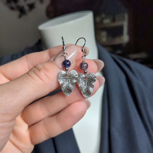 Boucles d'oreilles en cordiérite iolite - Aurore Lune