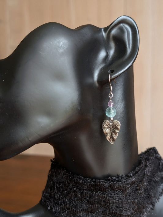 Boucles d'oreilles fluorites - Aurore Lune