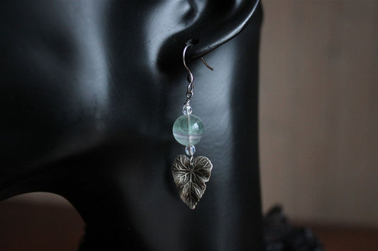 Boucles d'oreilles fluorites - Aurore Lune