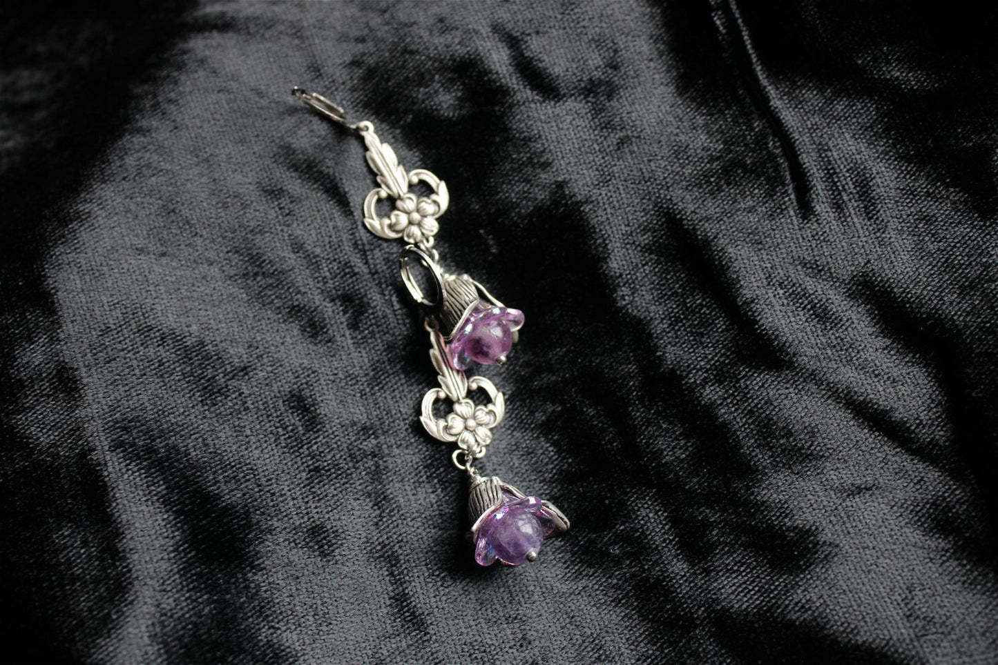 Boucles d'oreilles fluorites et fleurs - Aurore Lune