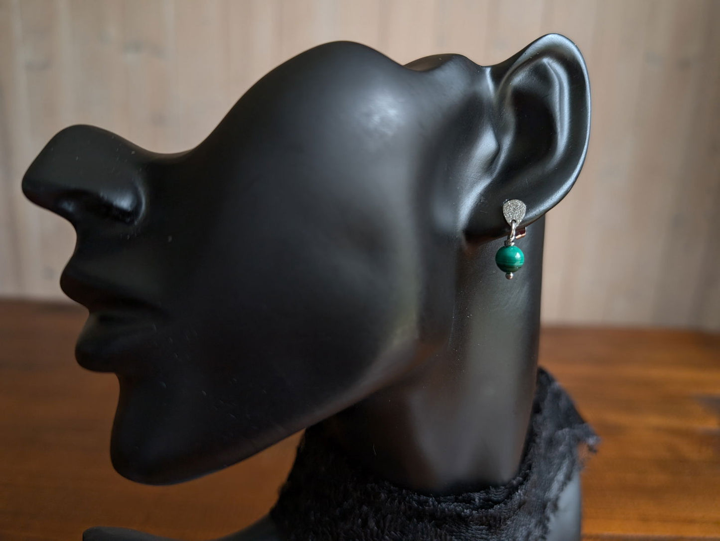 Boucles d'oreilles malachites - Aurore Lune