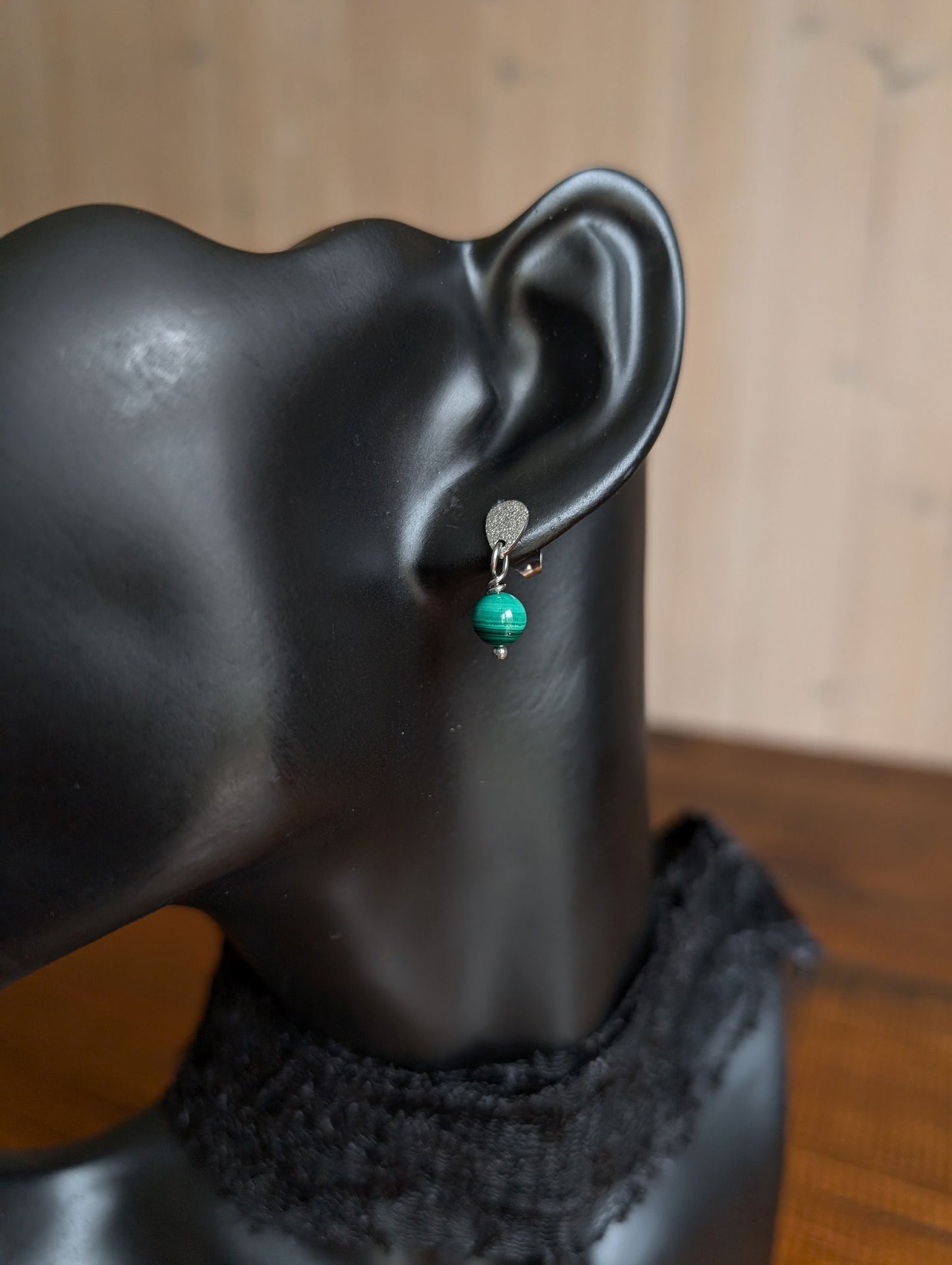 Boucles d'oreilles malachites - Aurore Lune