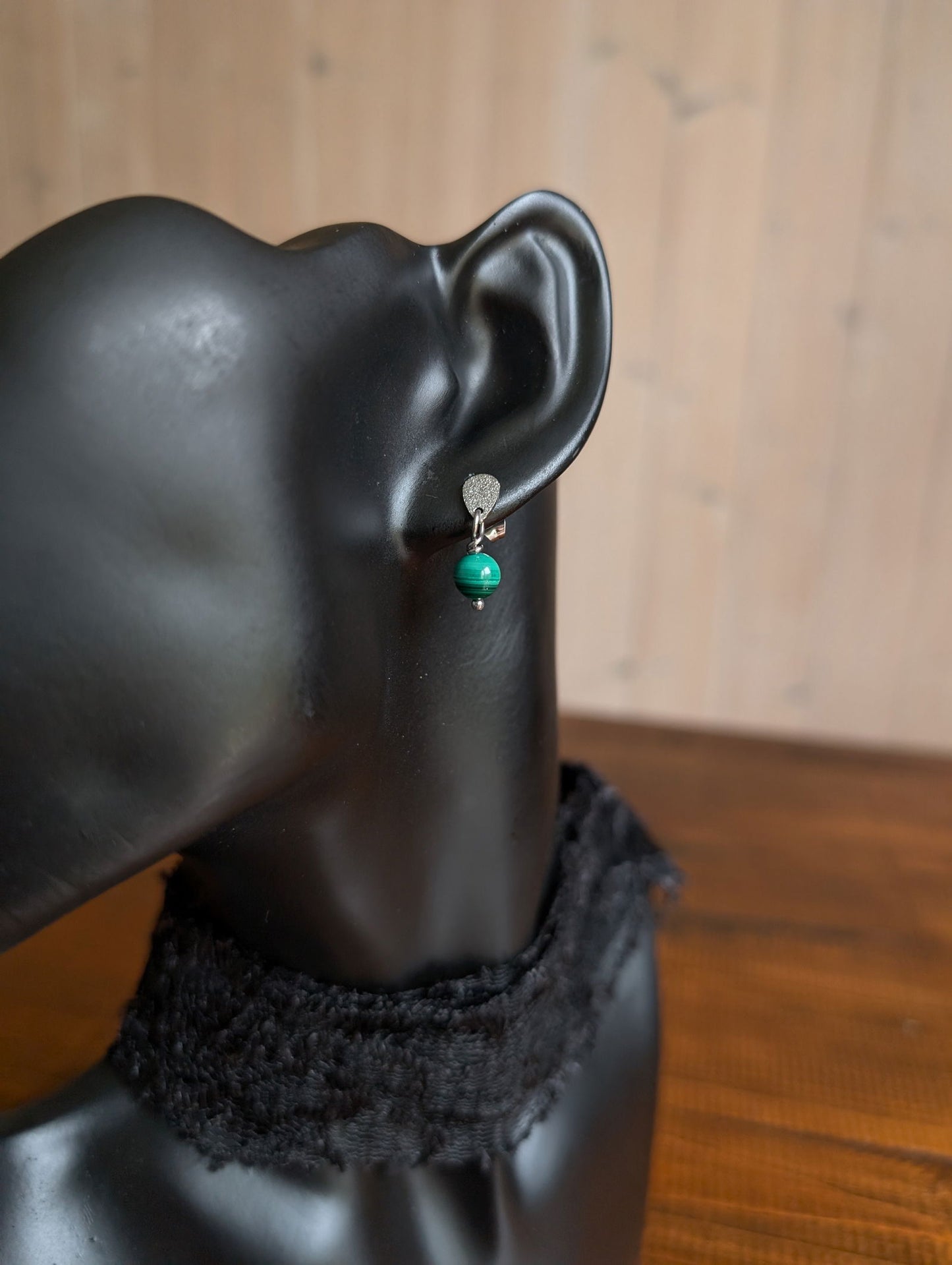 Boucles d'oreilles malachites - Aurore Lune
