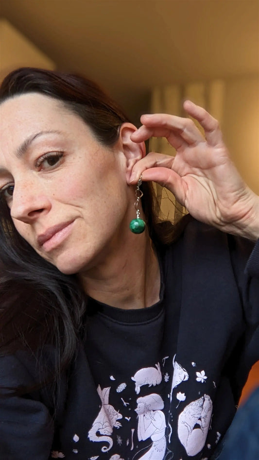 Boucles d'oreilles malachites - Aurore Lune