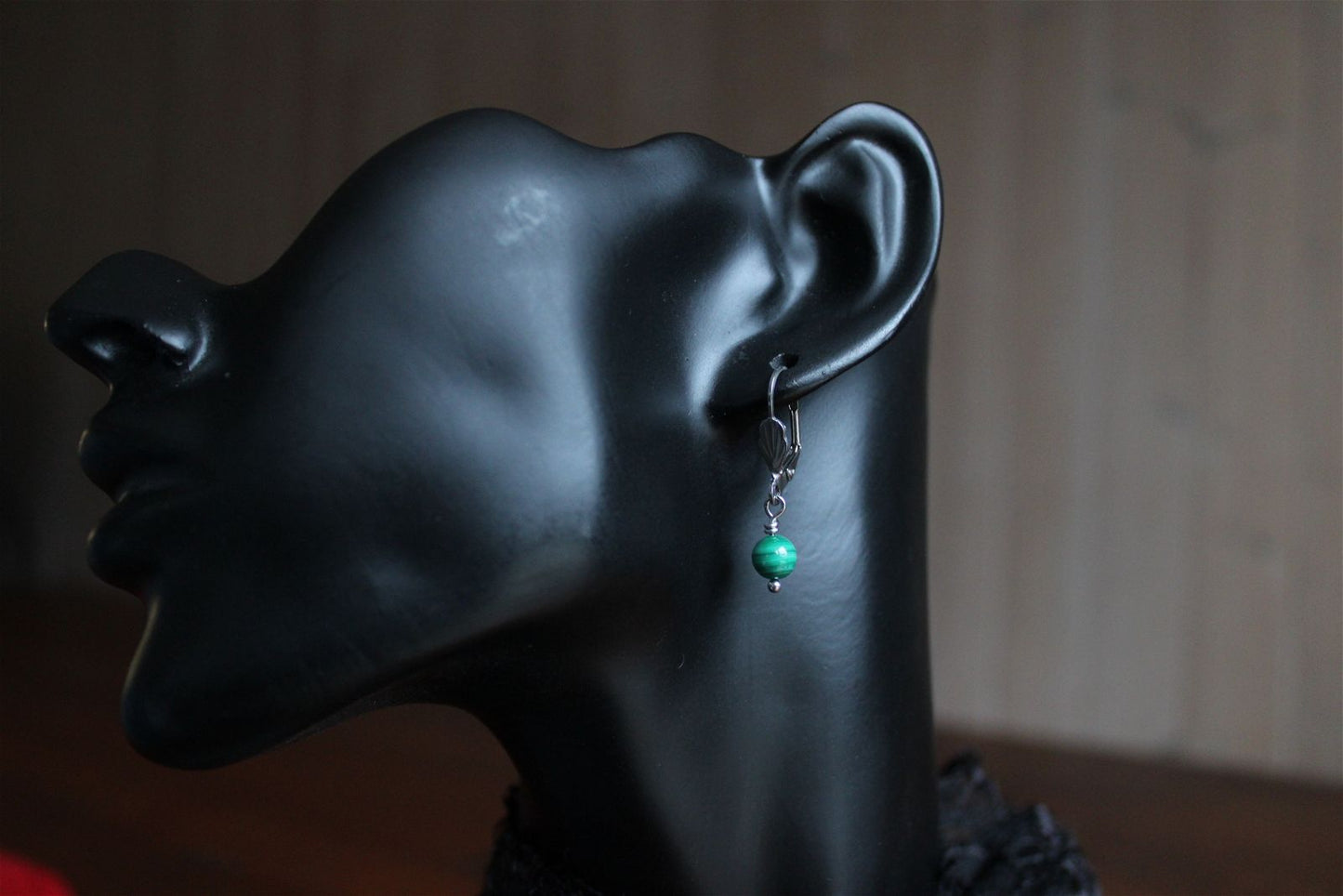 Boucles d'oreilles malachites - Aurore Lune