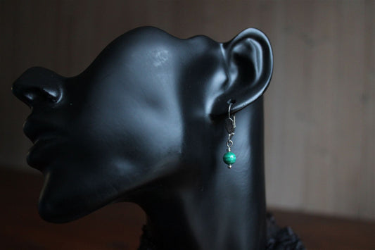 Boucles d'oreilles malachites - Aurore Lune