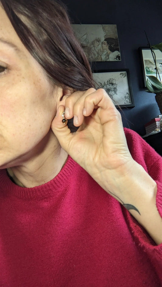 Boucles d'oreilles oeil de tigre - Aurore Lune