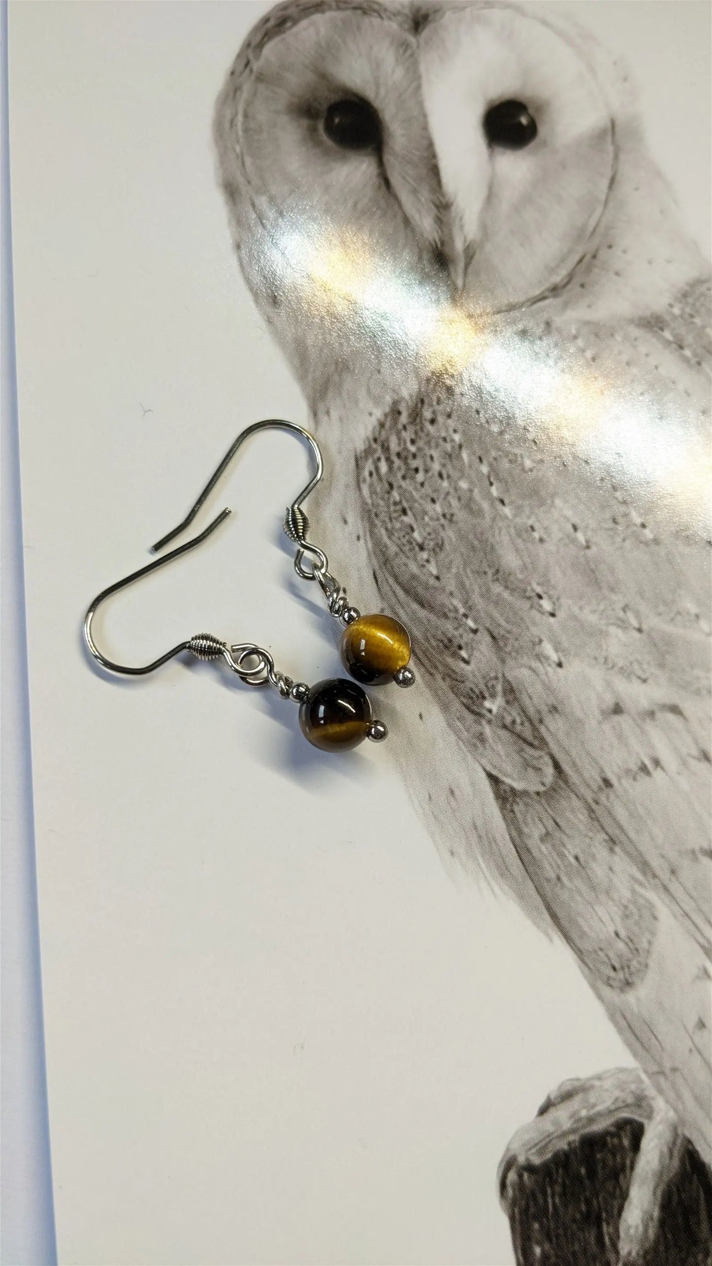 Boucles d'oreilles oeil de tigre - Aurore Lune