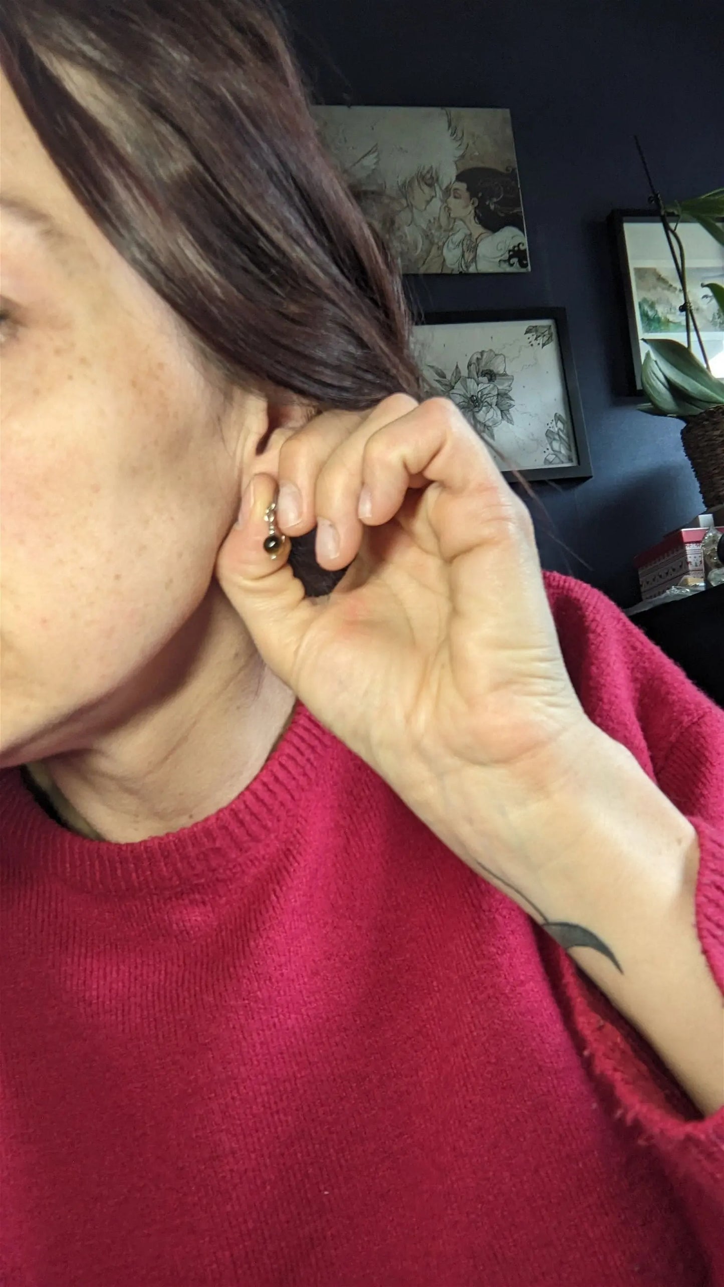 Boucles d'oreilles oeil de tigre - Aurore Lune