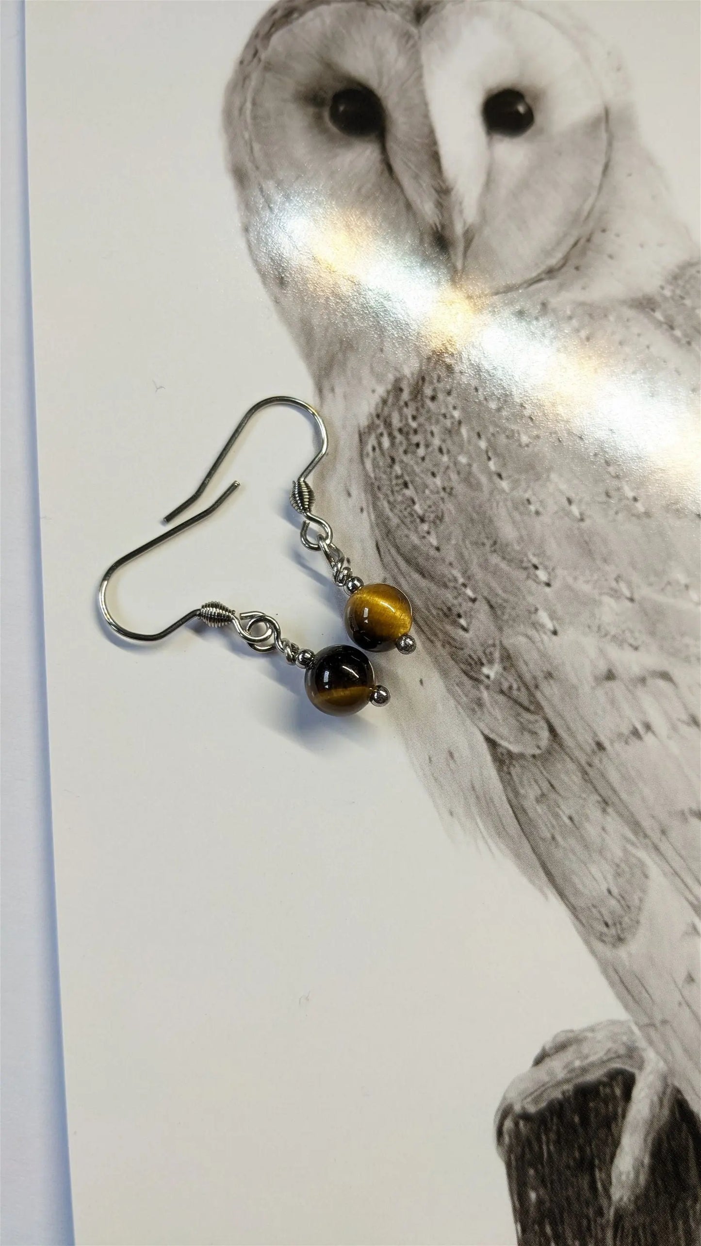 Boucles d'oreilles oeil de tigre - Aurore Lune