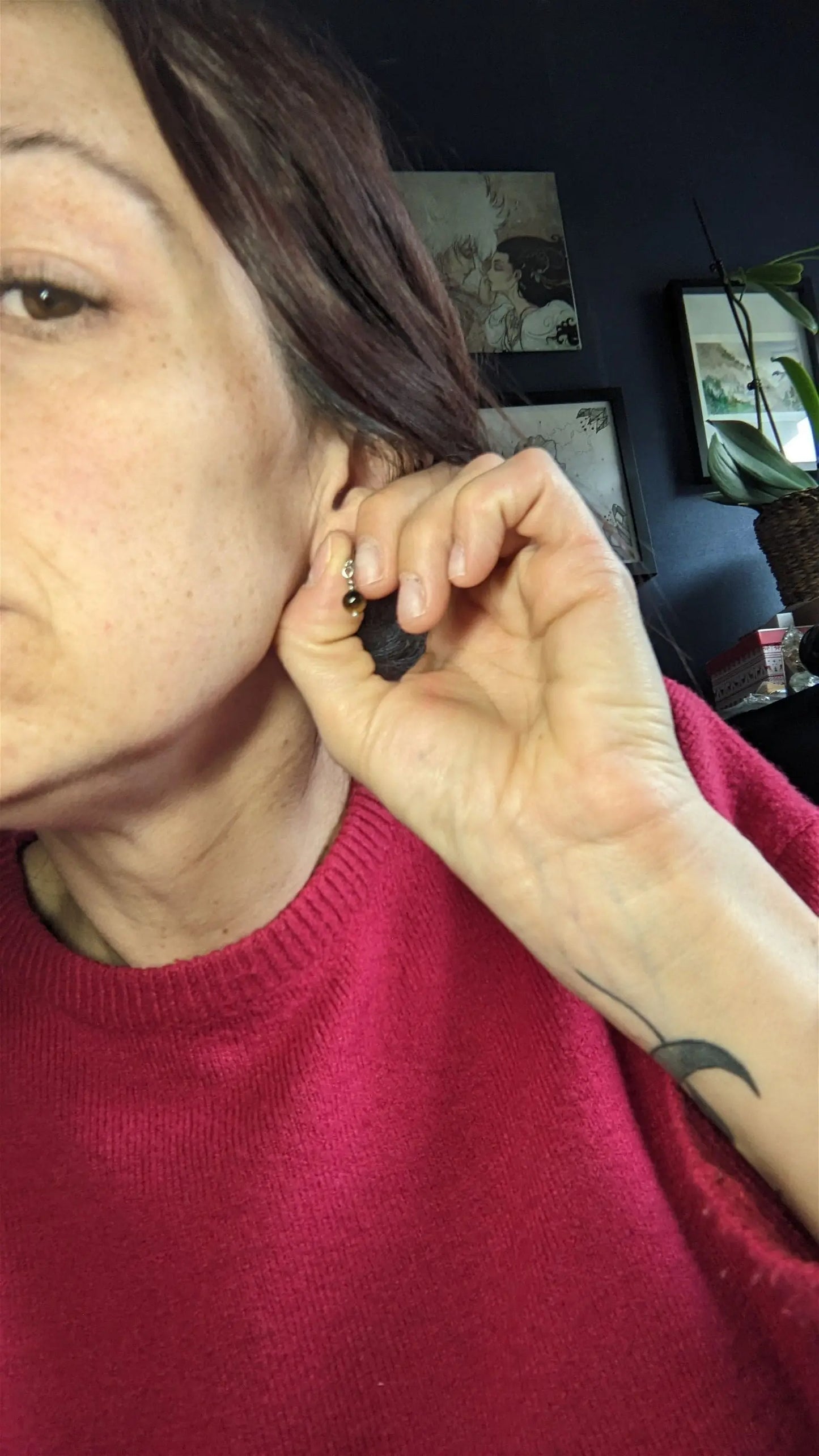 Boucles d'oreilles oeil de tigre - Aurore Lune