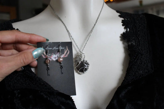 Boucles d'oreilles pierre de soleil - Aurore Lune