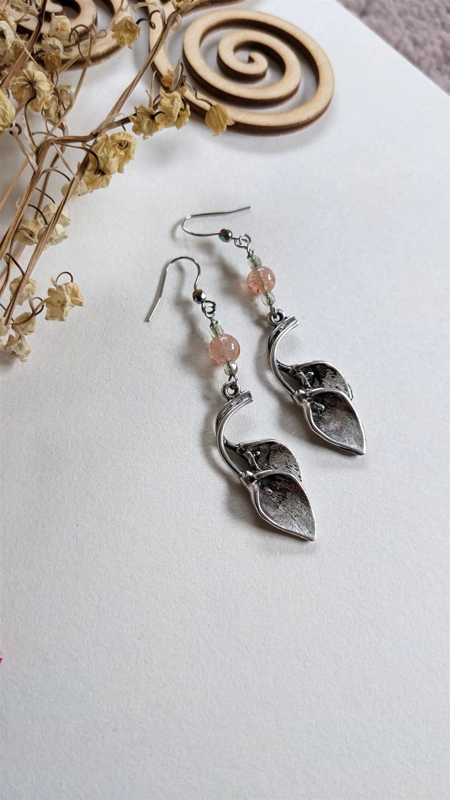 Boucles d'oreilles pierre de soleil - Aurore Lune
