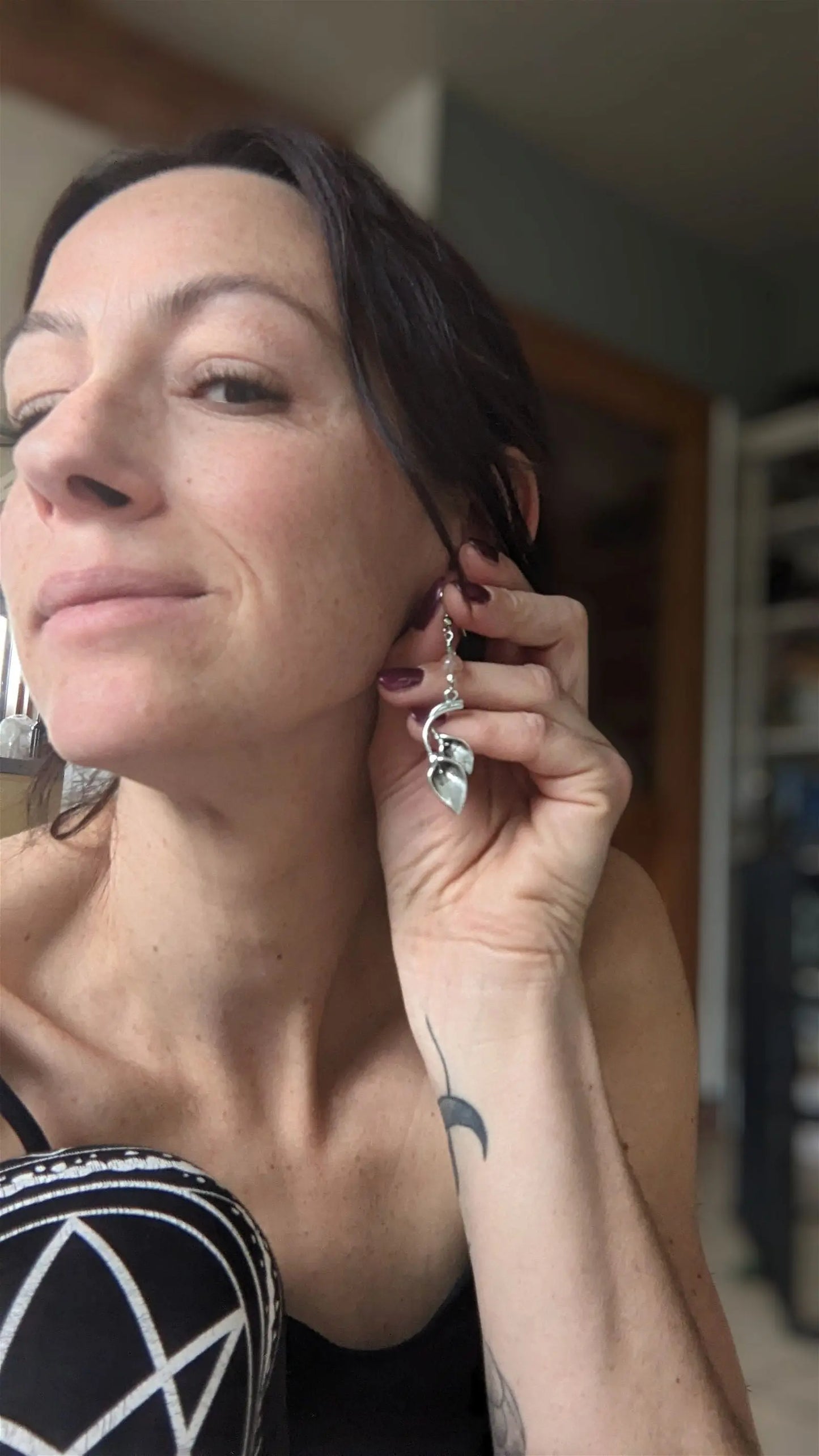 Boucles d'oreilles pierre de soleil - Aurore Lune