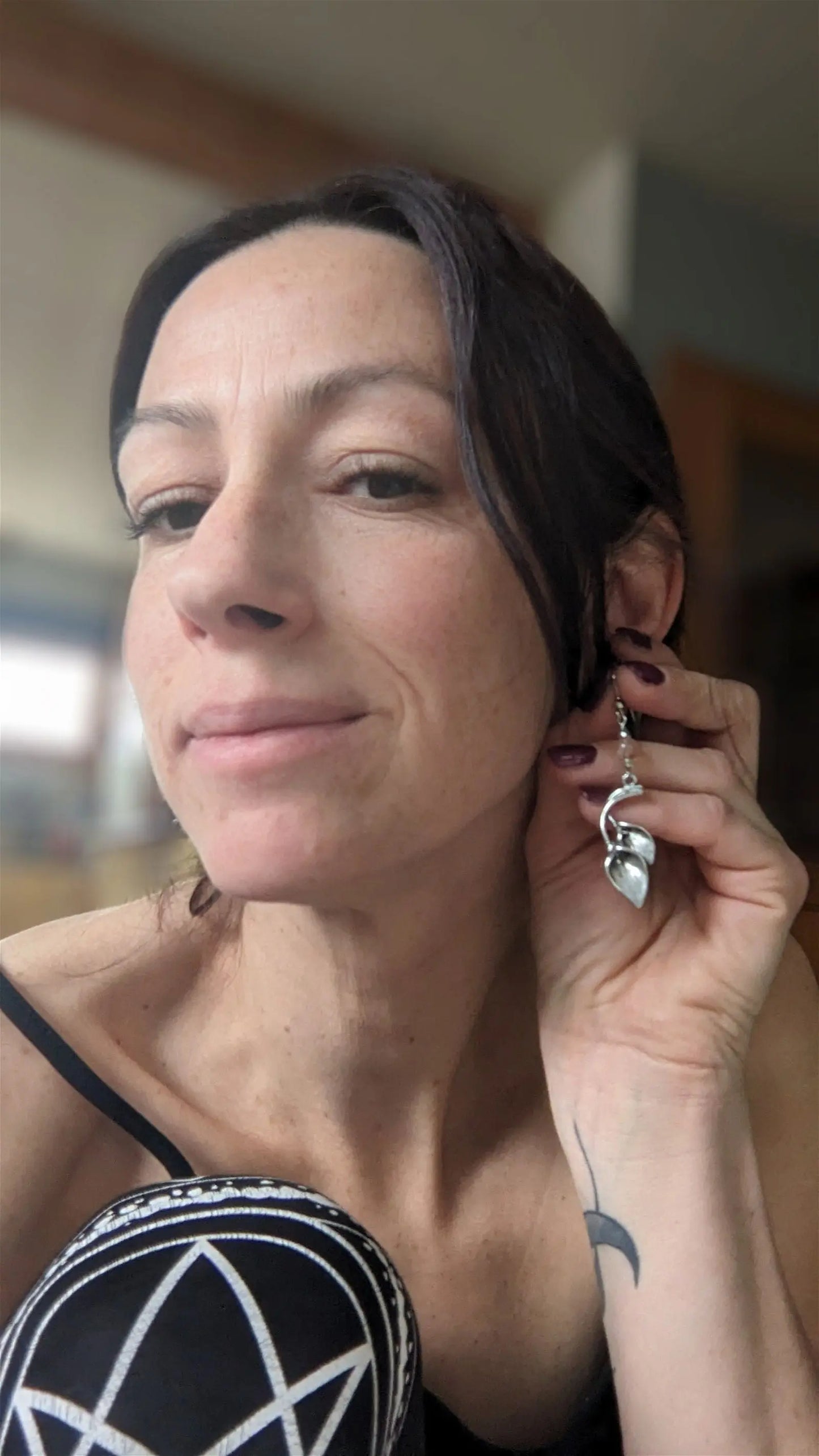 Boucles d'oreilles pierre de soleil - Aurore Lune