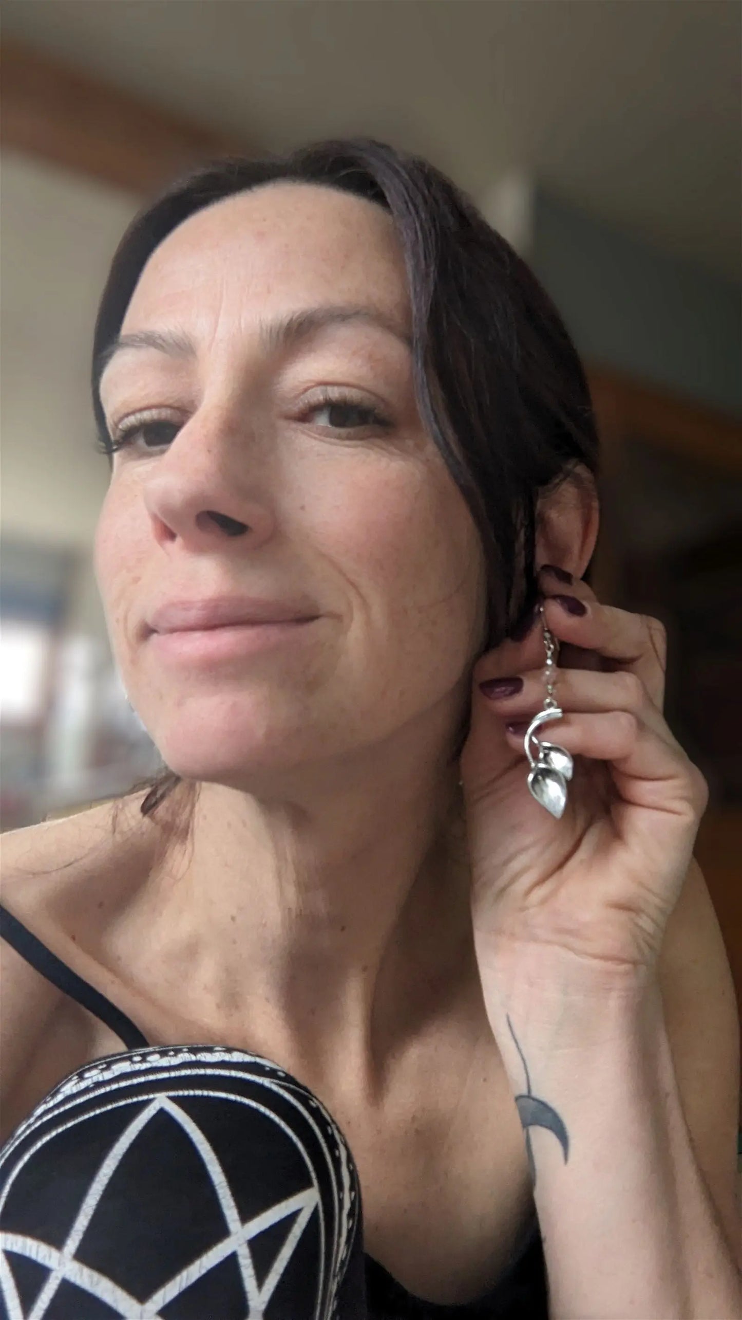 Boucles d'oreilles pierre de soleil - Aurore Lune