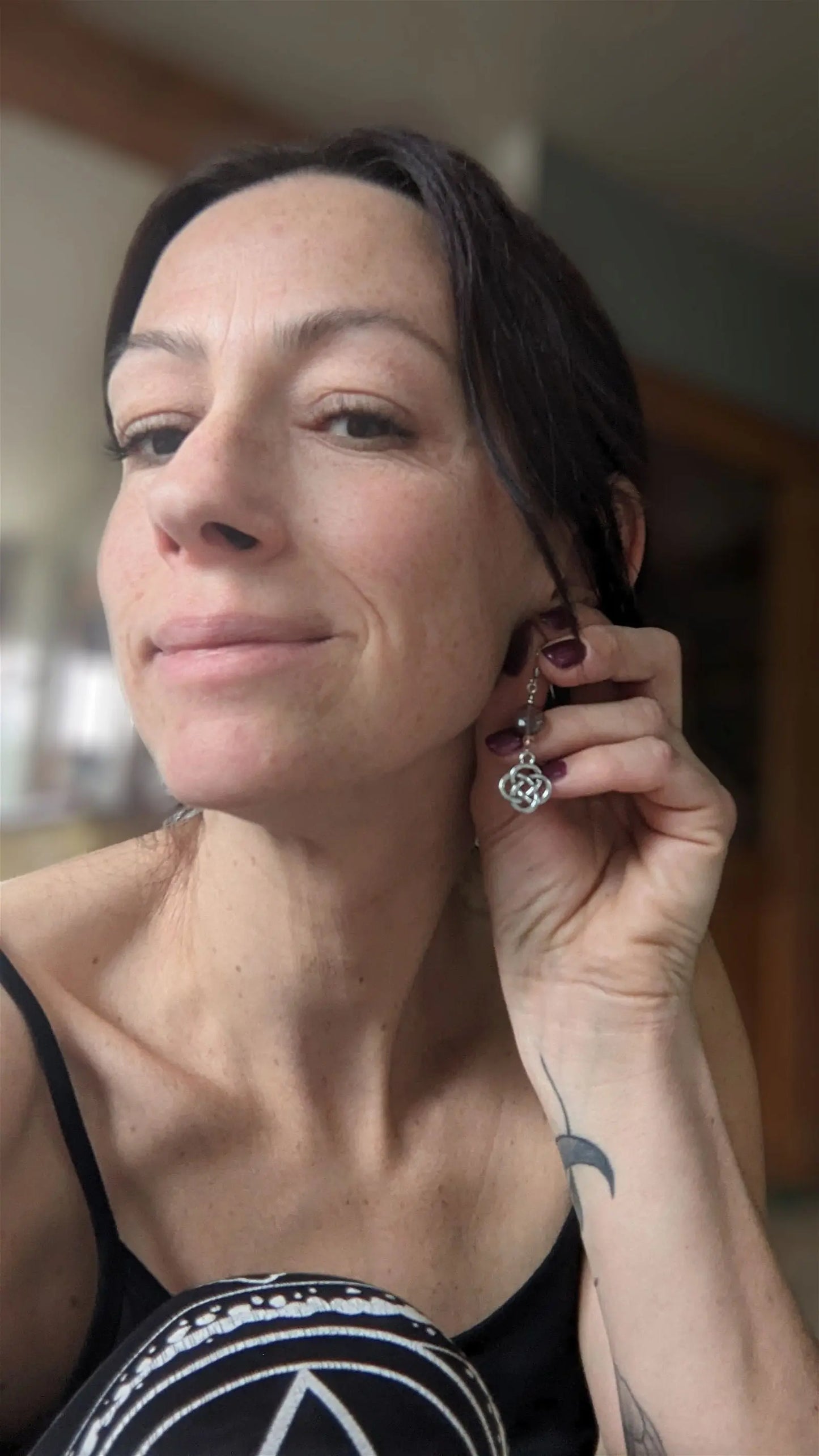 Boucles d'oreilles pierre de soleil - Aurore Lune