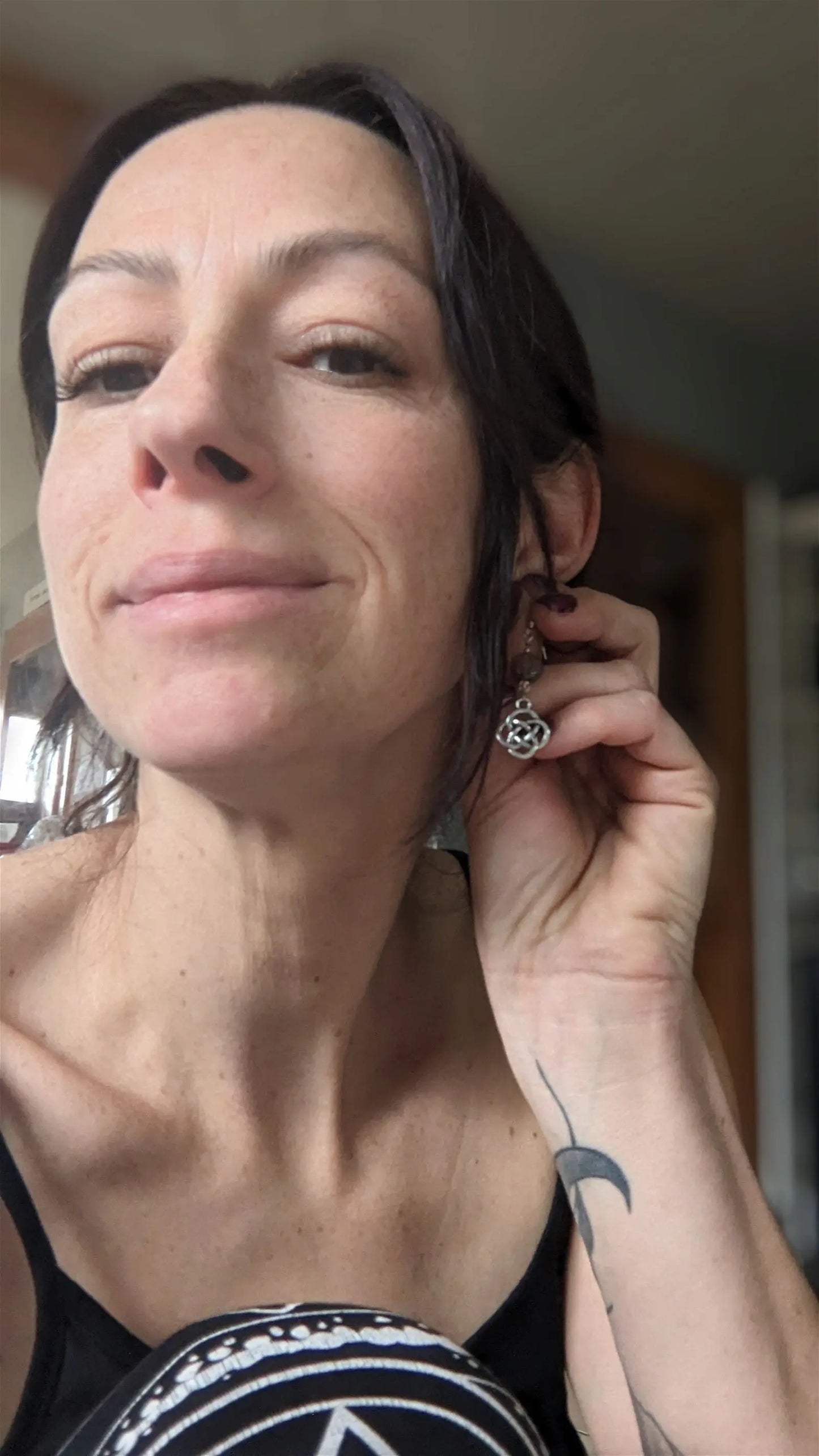 Boucles d'oreilles pierre de soleil - Aurore Lune