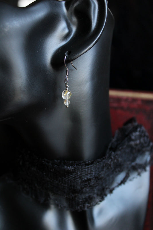 Boucles d'oreilles quartz rutile - Aurore Lune