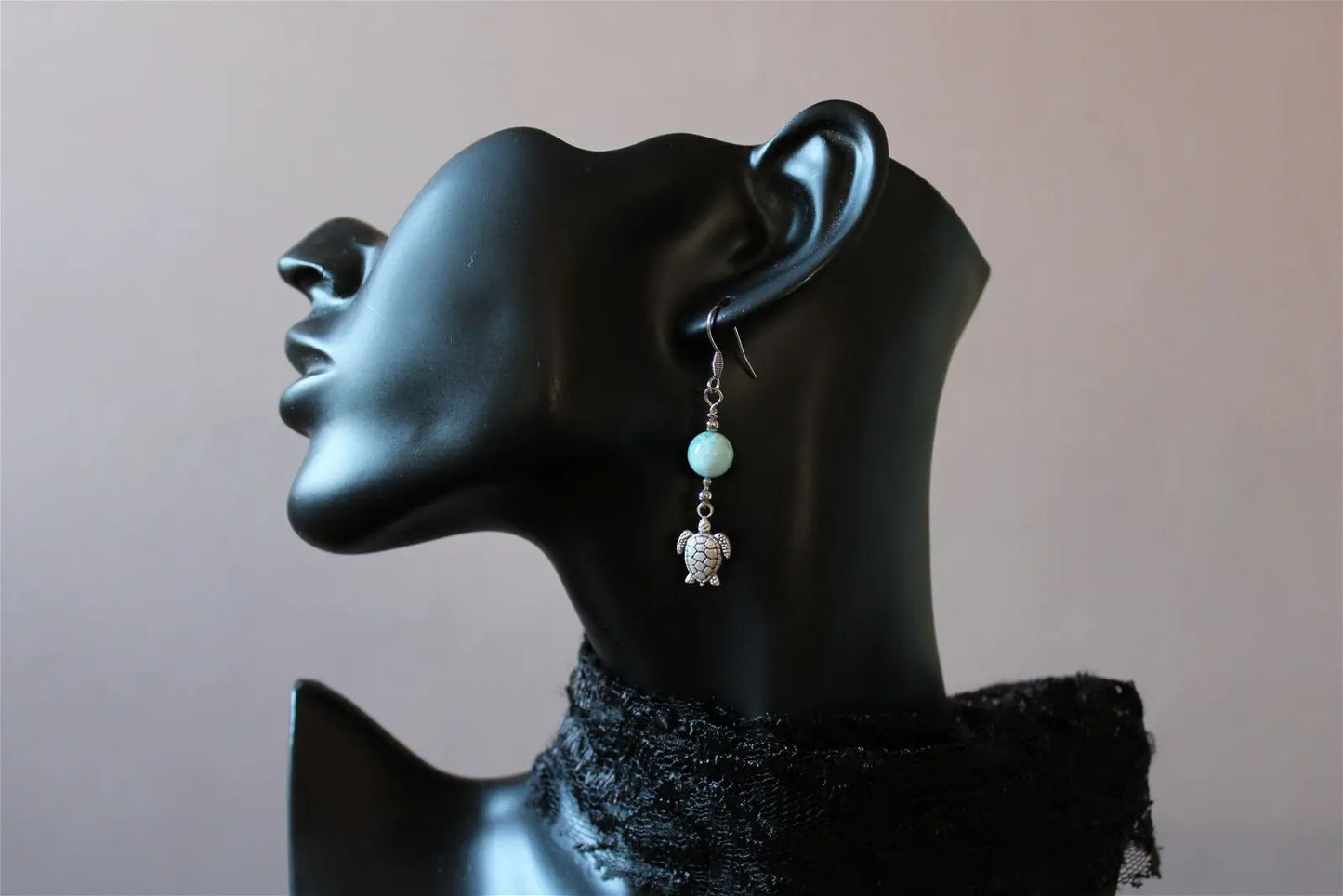 Boucles d'oreilles tortues avec larimars - Aurore Lune
