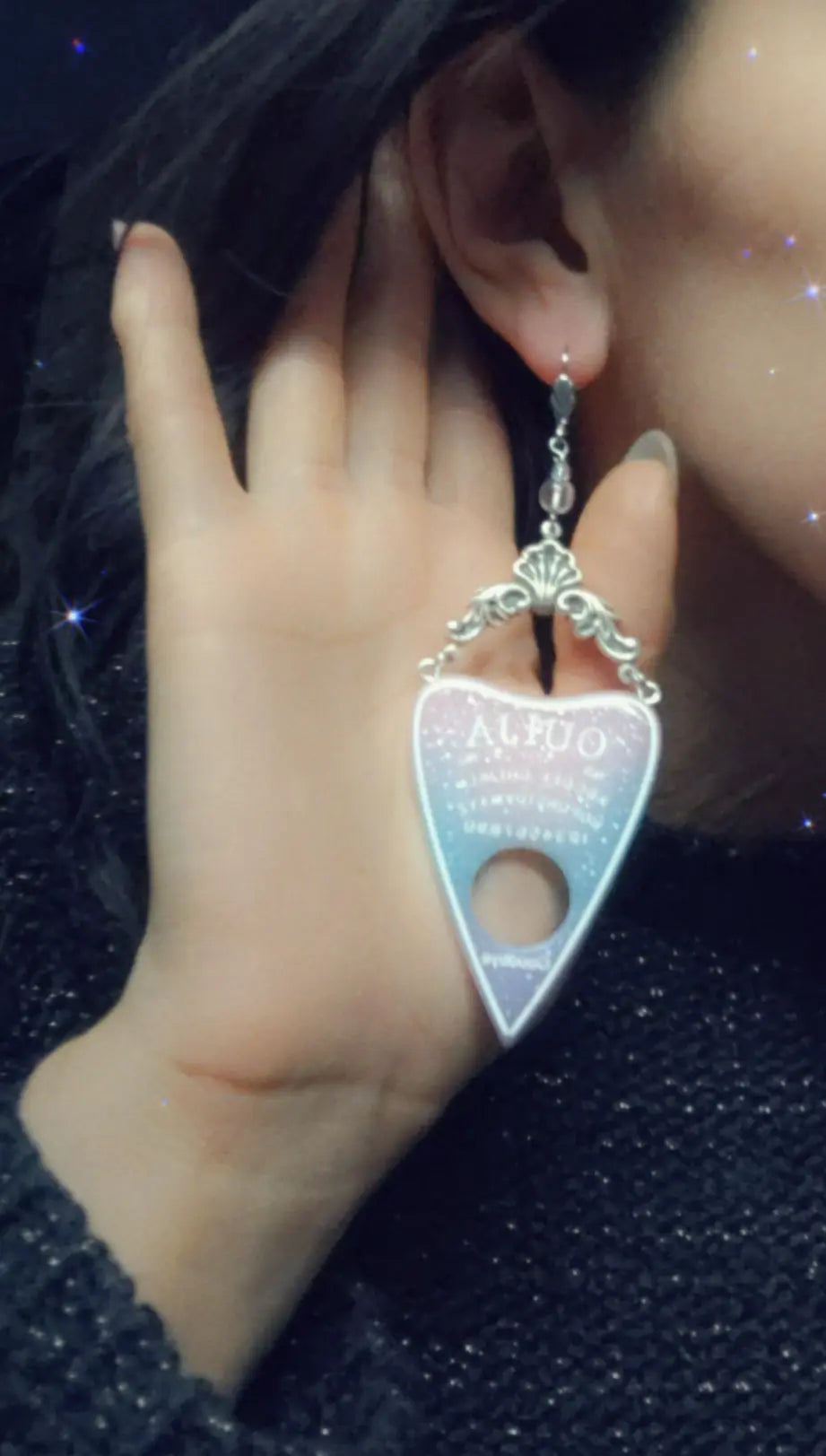 Boucles d'oreilles uniques oui ja - Aurore Lune