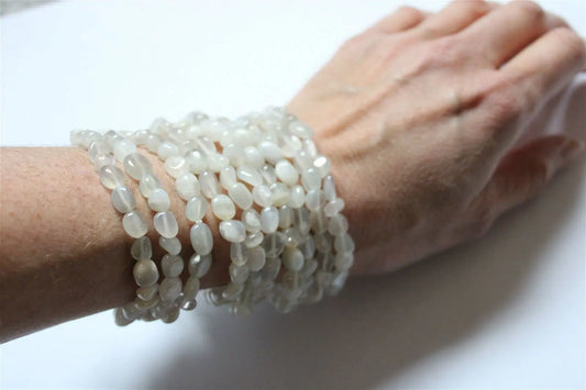 Bracelet en pierre de lune 17 cm - Aurore Lune