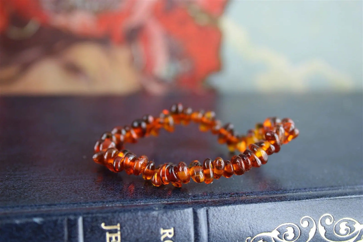 Bracelet enfant ambre 13 cm - Aurore Lune