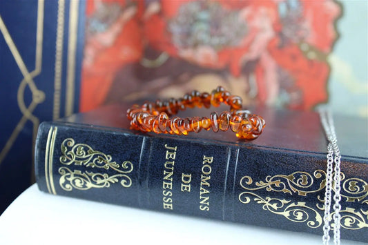 Bracelet enfant ambre 13 cm - Aurore Lune