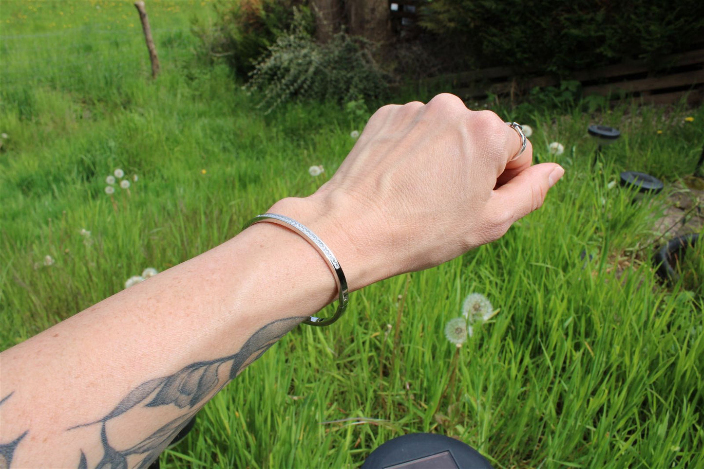 Bracelet fantaisie en inox à strass - Aurore Lune