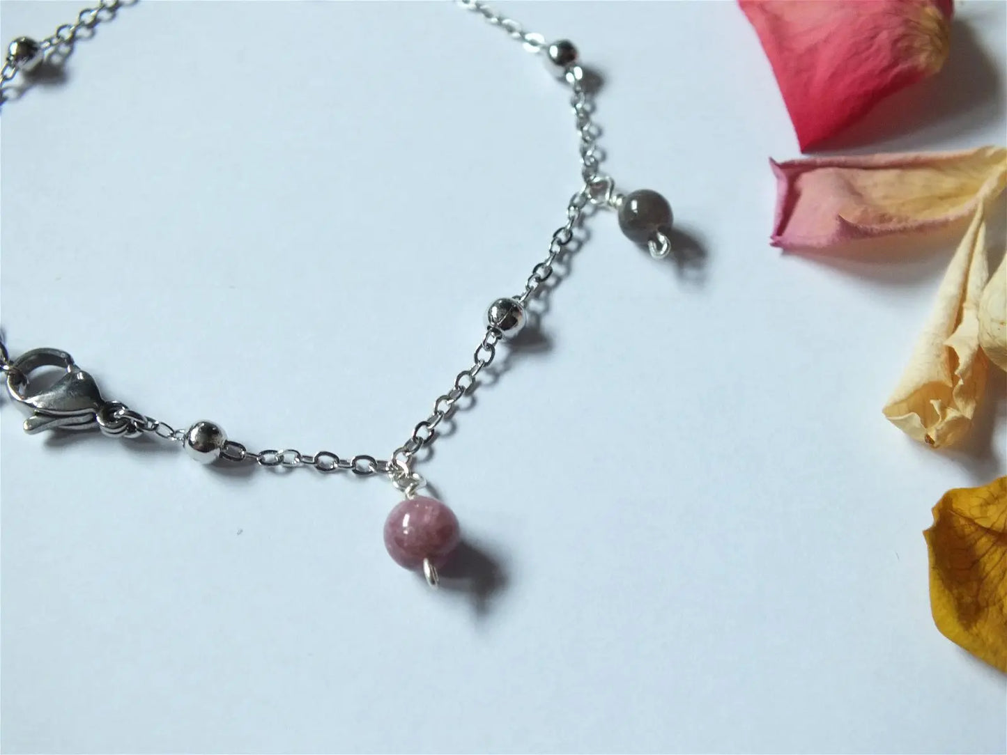 Bracelet fin et délicat tourmalines - Aurore Lune
