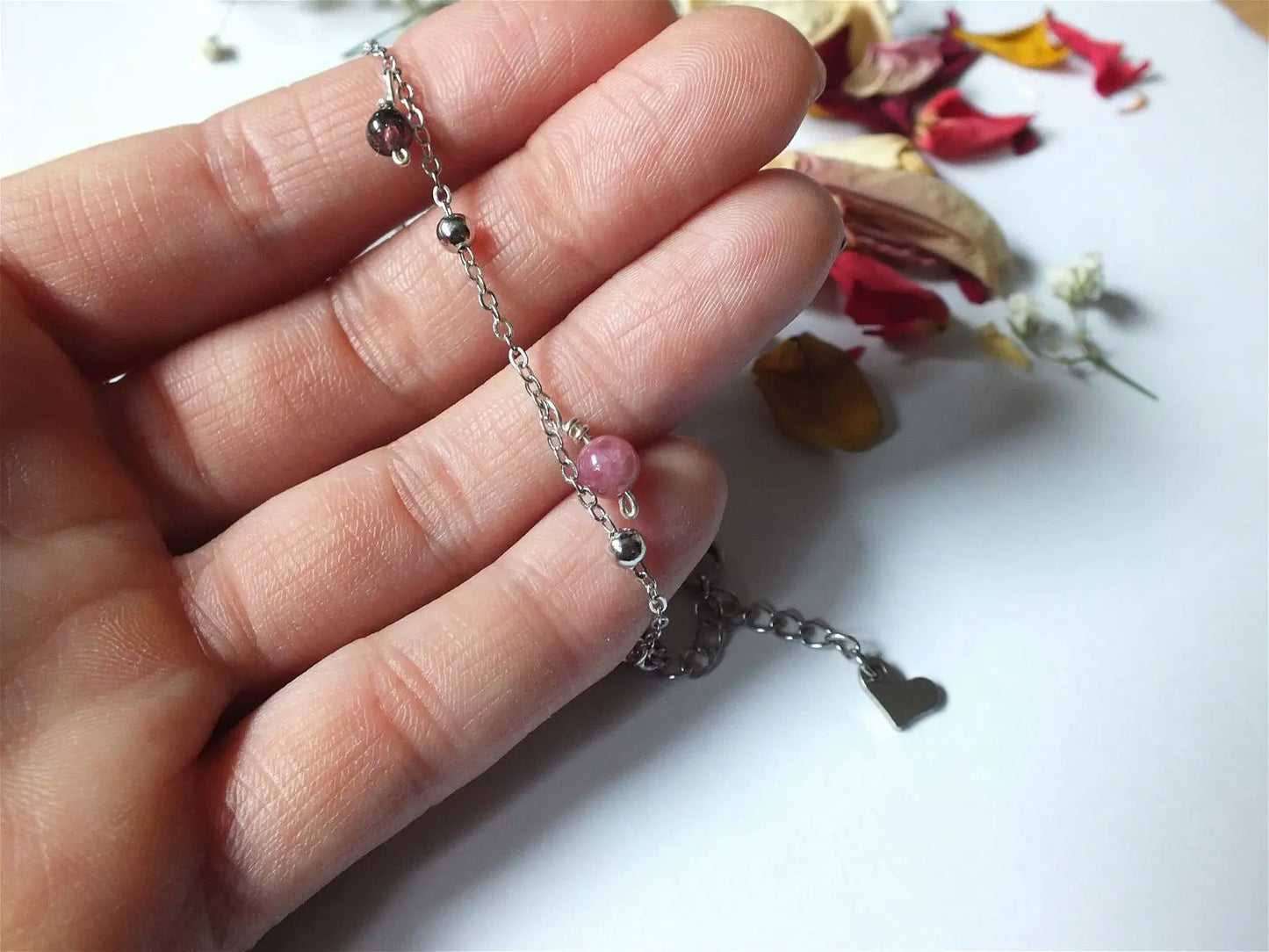 Bracelet fin et délicat tourmalines - Aurore Lune