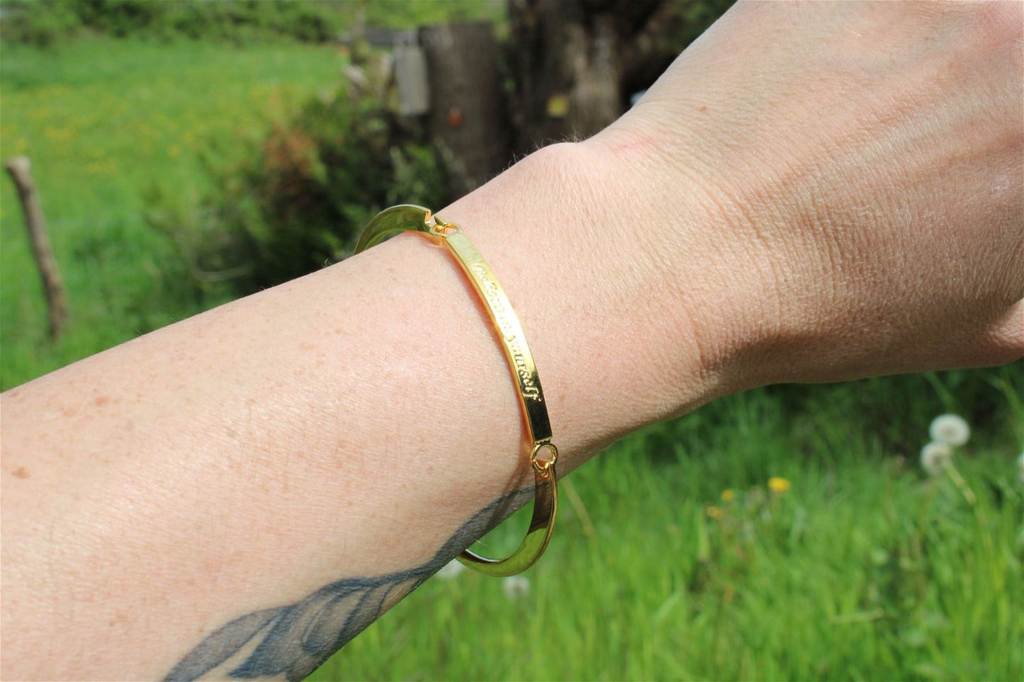 Bracelet inox "believe in yourself" doré CROIS EN TOI - Aurore Lune