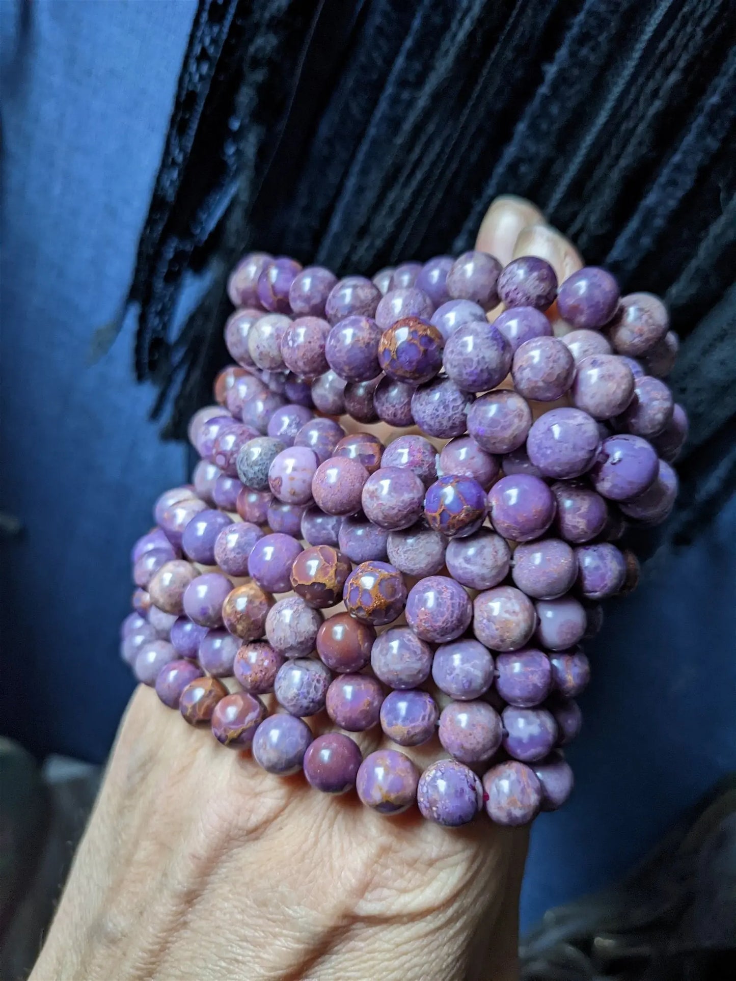 Bracelet phosphosidérite pour poignet fin à moyen - Aurore Lune
