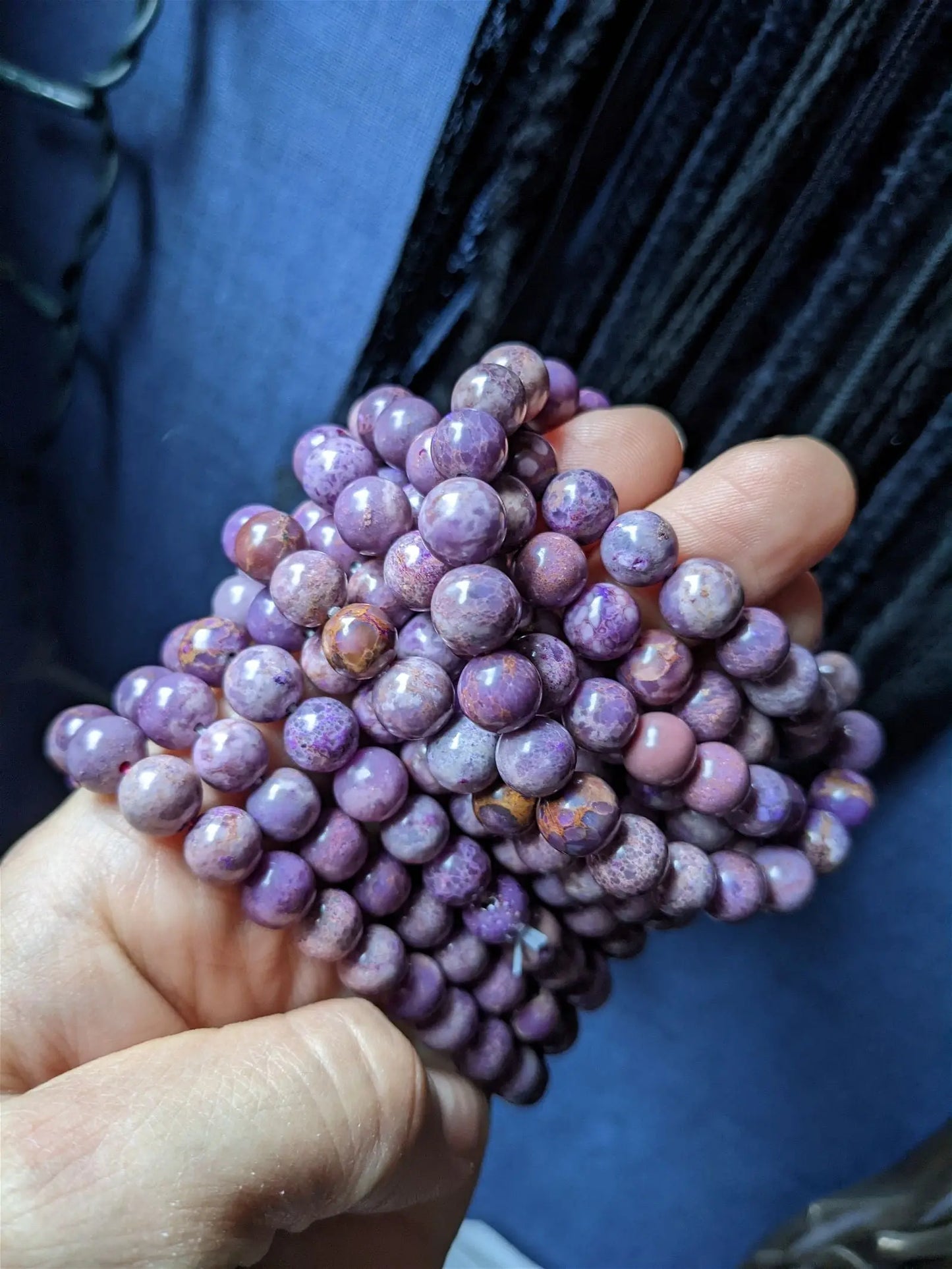 Bracelet phosphosidérite pour poignet fin à moyen - Aurore Lune