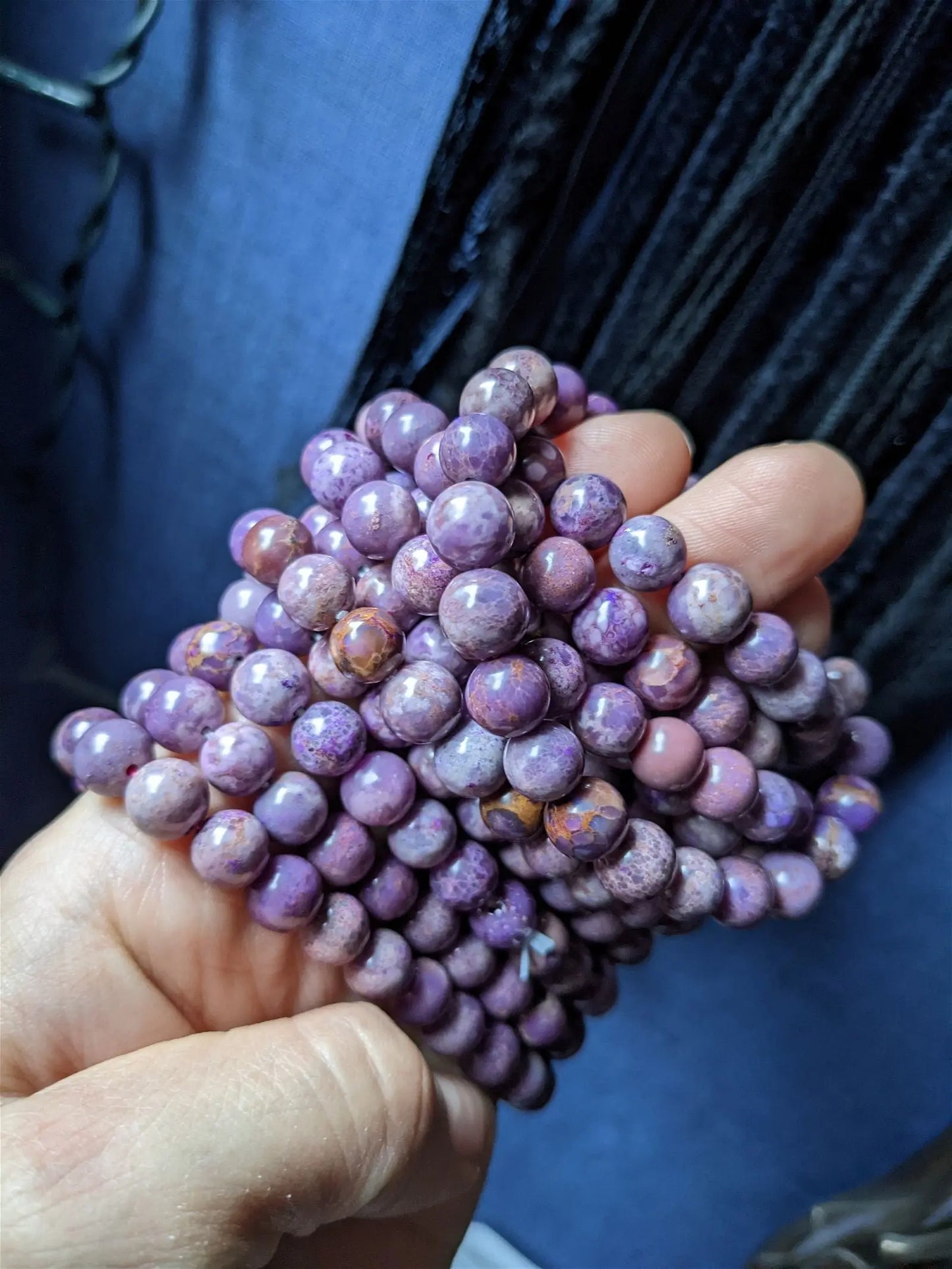 Bracelet phosphosidérite pour poignet fin à moyen - Aurore Lune