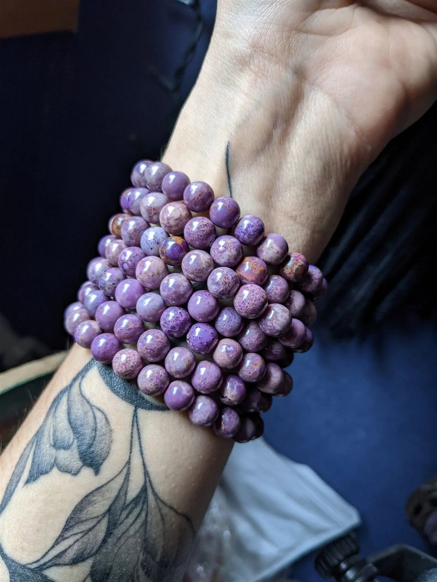 Bracelet phosphosidérite pour poignet fin à moyen - Aurore Lune