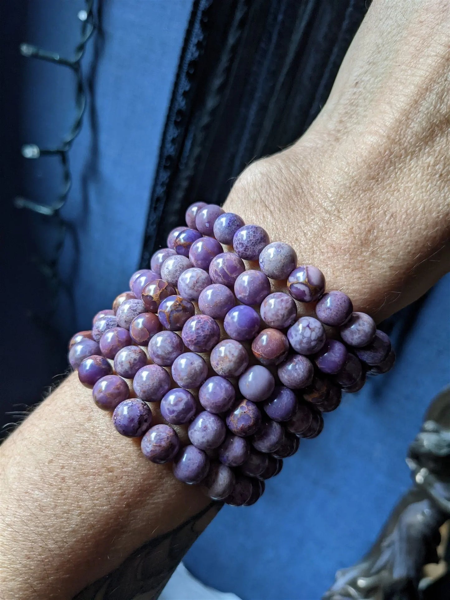 Bracelet phosphosidérite pour poignet fin à moyen - Aurore Lune
