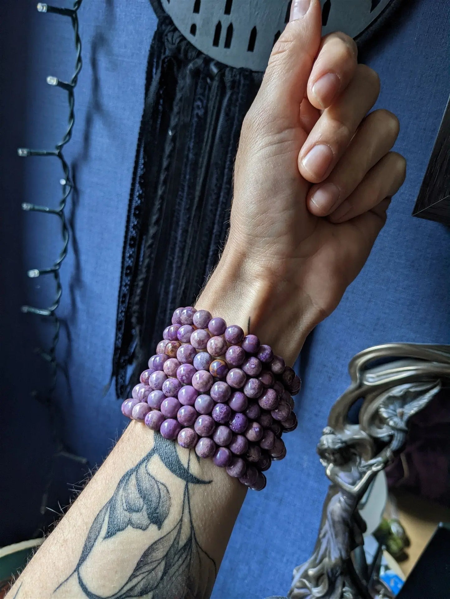 Bracelet phosphosidérite pour poignet fin à moyen - Aurore Lune