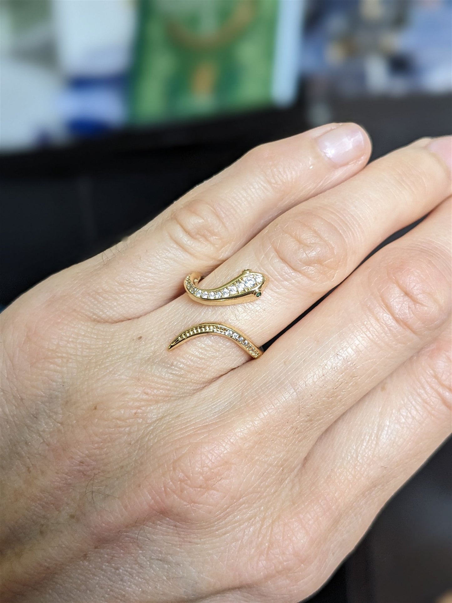 CADEAU DES 45€ Bague fantaisie serpent strass - Aurore Lune