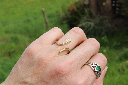 CADEAU DES 45€ Bague fantaisie serpent strass - Aurore Lune