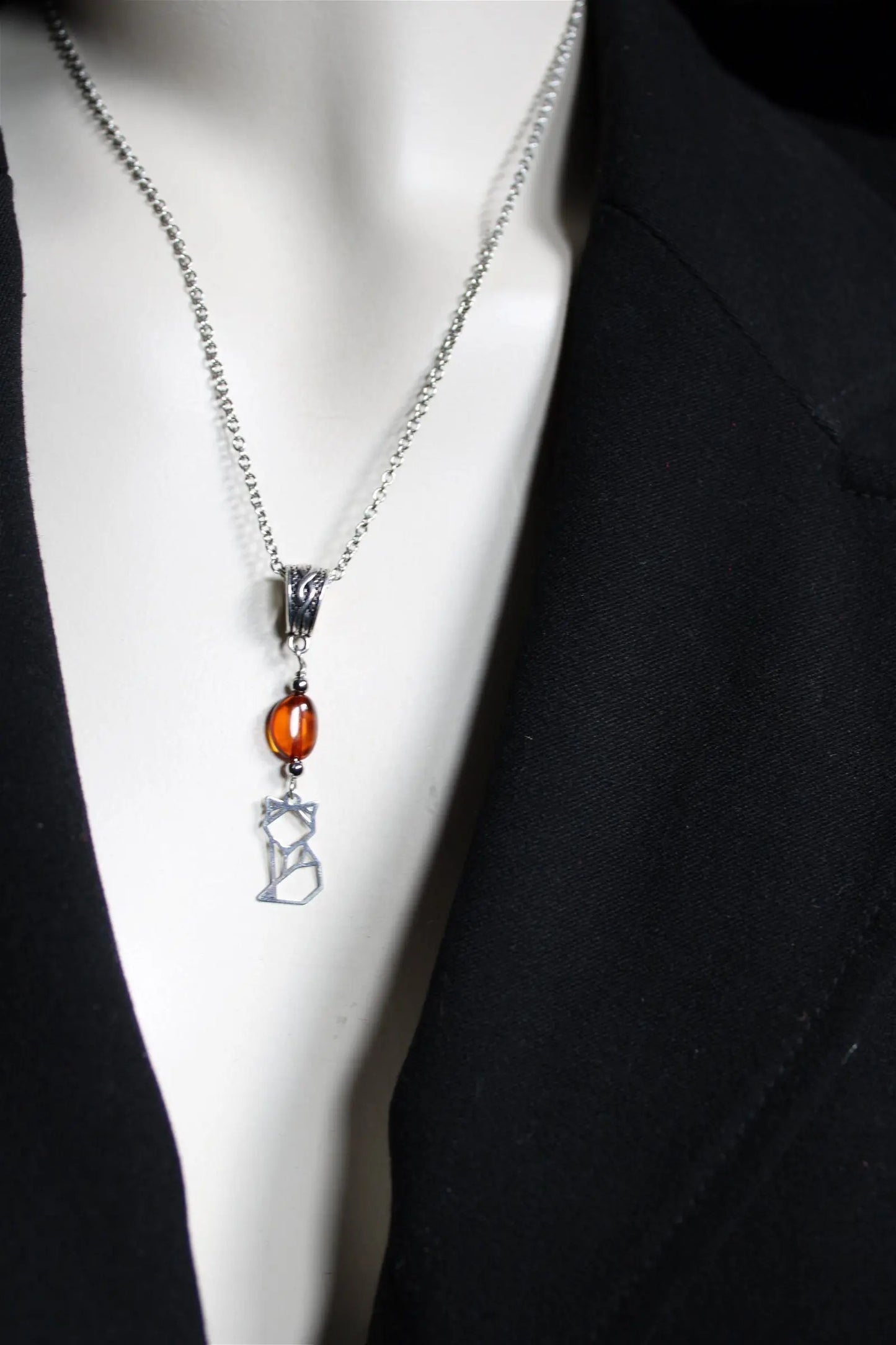 COLLECTION RENARDS - collier ambre - Aurore Lune