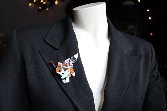 COLLECTION RENARDS Broche acrylique - Aurore Lune